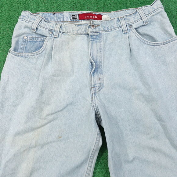 VINTAGE LEVI'S SILVERTAB LOOSE LIGHT WASH DENIM BLUE JEANS 38X30 (37X29) **READ - Picture 2 of 16